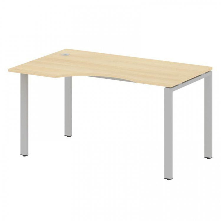 Metal System Стол криволинейный левый на П-образном м/к БП.СА-2 (L) Акация Лорка/Металл Серый 1400*9