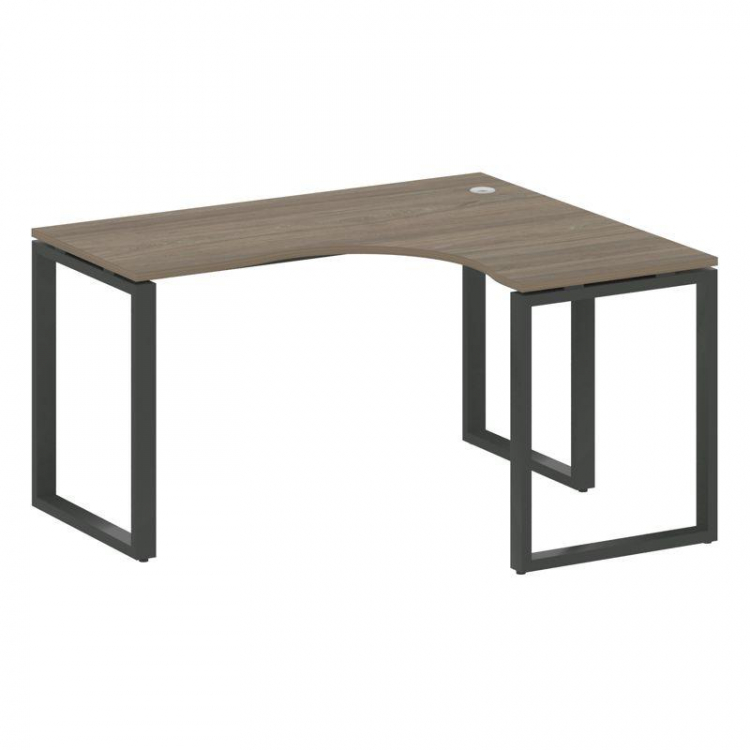 Metal System Стол криволинейный правый на О-образном м/к БО.СА-3 (R) Вяз Благородный/Металл Антрацит