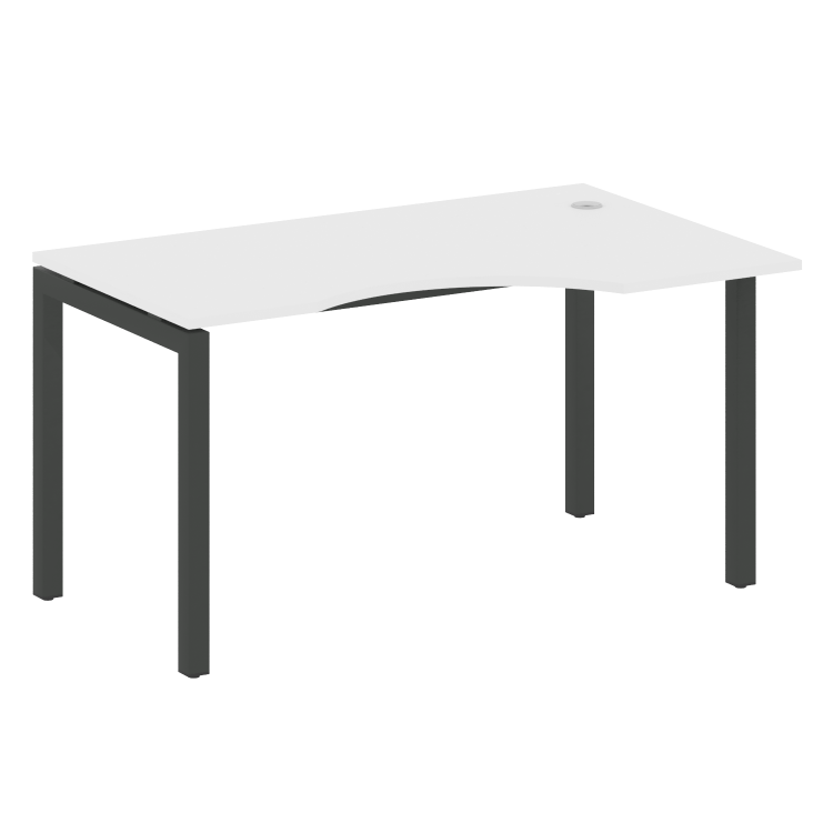 Metal System Quattro Стол криволинейный правый на П-образном м/к 50БП.СА-2 (R) Белый/Металл Антрацит