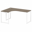 Metal System Quattro Стол криволинейный левый на О-образном м/к 40БО.СА-4 (L) Вяз Благородный/Металл