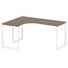 Metal System Quattro Стол криволинейный левый на О-образном м/к 40БО.СА-4 (L) Вяз Благородный/Металл