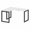 Metal System Quattro Стол криволинейный левый на О-образном м/к 50БО.СА-3 (L) Белый/Металл Антрацит