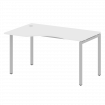Metal System Quattro Стол криволинейный левый на П-образном м/к 40БП.СА-2 (L) Белый/Металл Серый 140