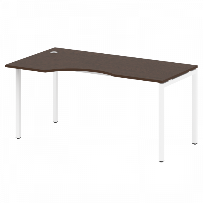 Метал Систем Куатро Стол криволинейный левый на П-образном м/к 40БП.СА-1 (L) Венге Цаво/Металл Белый