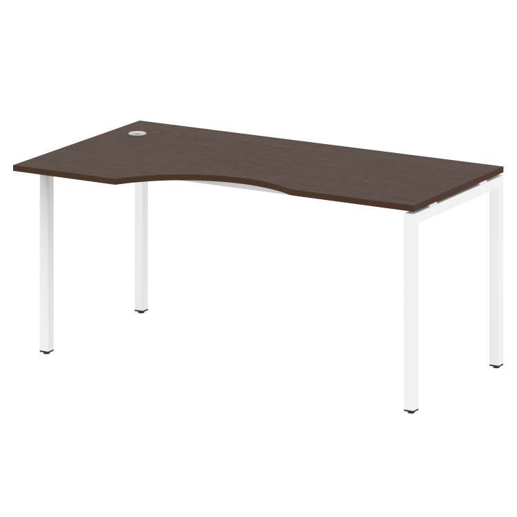 Metal System Quattro Стол криволинейный левый на П-образном м/к 40БП.СА-1 (L) Венге Цаво/Металл Белы