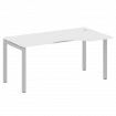 Metal System Quattro Стол криволинейный правый на П-образном м/к 50БП.СА-1 (R) Белый/Металл Серый 16