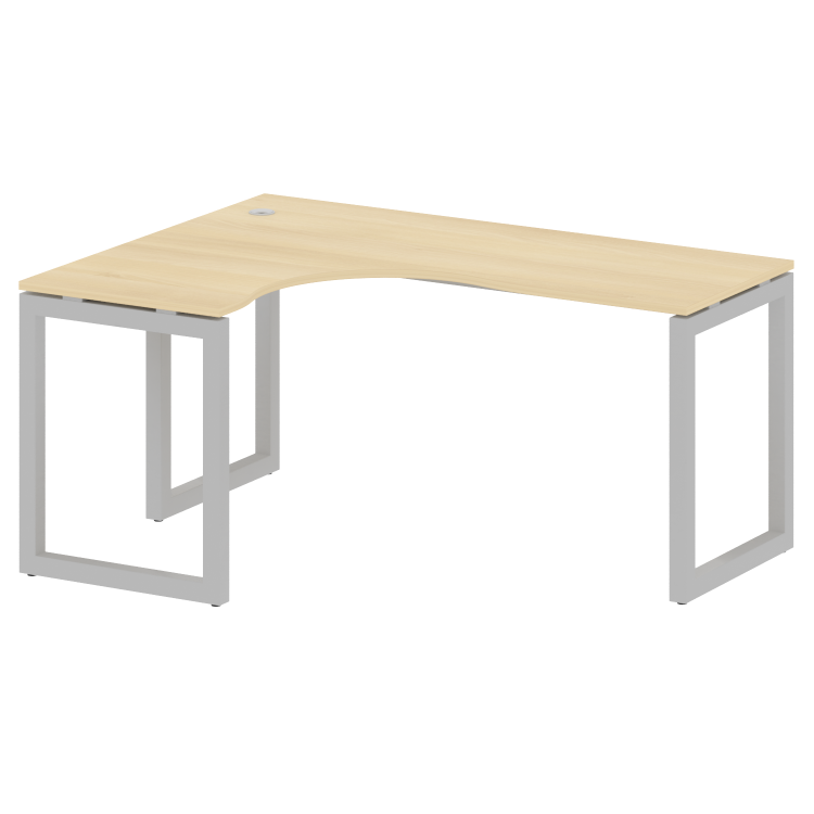 Metal System Quattro Стол криволинейный левый на О-образном м/к 50БО.СА-4 (L) Акация Лорка/Металл Се