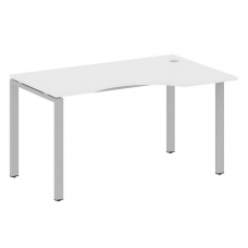 Metal System Стол криволинейный правый на П-образном м/к БП.СА-2 (R) Белый/Металл Серый 1400*900*750