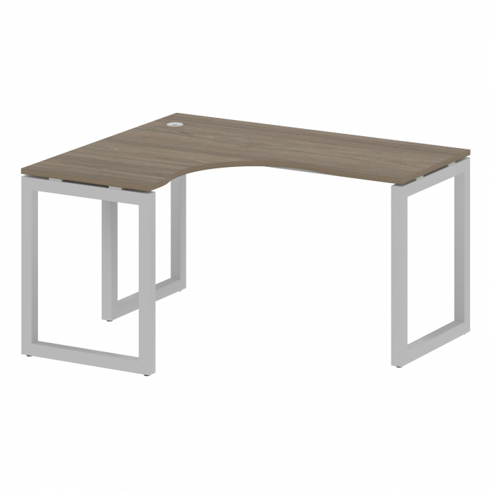 Метал Систем Куатро Стол криволинейный левый на О-образном м/к 50БО.СА-3 (L) Вяз Благородный/Металл