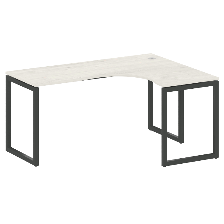 Metal System Quattro Стол криволинейный правый на О-образном м/к 40БО.СА-4 (R) Дуб Наварра/Металл Ан