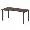 Metal System Стол криволинейный левый на П-образном м/к БП.СА-1 (L) Венге Цаво/Металл Антрацит 1600*