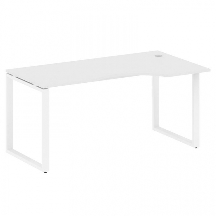 Metal System Стол криволинейный правый на О-образном м/к БО.СА-1 (R) Белый/Металл Белый 1600*900*750