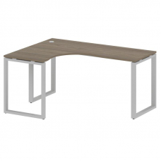 Metal System Стол криволинейный левый на О-образном м/к БО.СА-4 (L) Вяз Благородный/Металл Серый 160