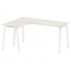 Metal System Стол криволинейный левый на А-образном м/к БА.СА-4 (L) Дуб Наварра/Металл Белый 1600*12