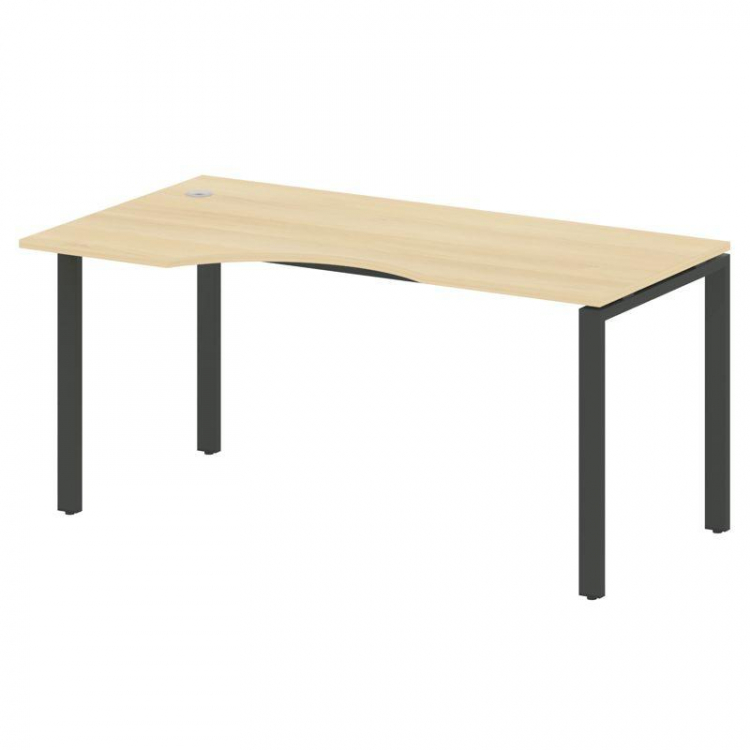 Metal System Стол криволинейный левый на П-образном м/к БП.СА-1 (L) Акация Лорка/Металл Антрацит 160