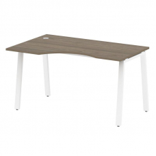 Metal System Стол криволинейный левый на А-образном м/к БА.СА-2 (L) Вяз Благородный/Металл Белый 140