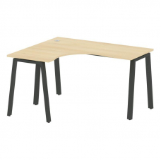 Metal System Стол криволинейный левый на А-образном м/к БА.СА-3 (L) Акация Лорка/Металл Антрацит 140