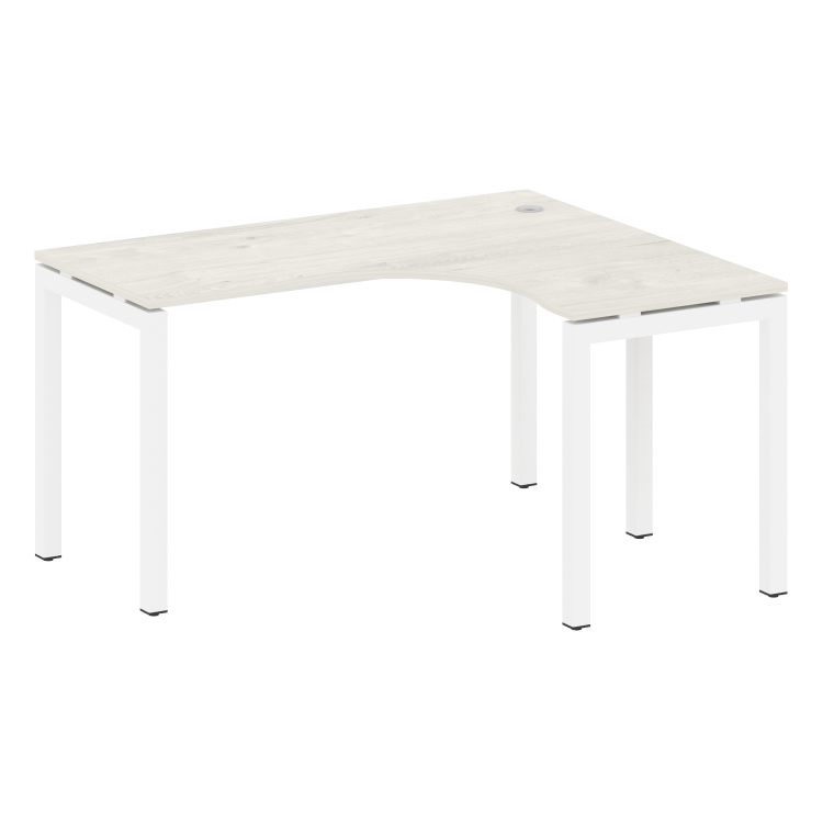 Metal System Quattro Стол криволинейный правый на П-образном м/к 50БП.СА-3 (R) Дуб Наварра/Металл Бе