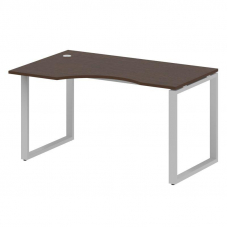 Metal System Стол криволинейный левый на О-образном м/к БО.СА-2 (L) Венге Цаво/Металл Серый 1400*900