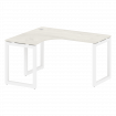 Metal System Quattro Стол криволинейный левый на О-образном м/к 50БО.СА-3 (L) Дуб Наварра/Металл Бел
