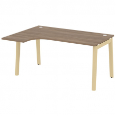 Onix Wood Стол эргономичный левый OW.SA-4 (L) Дуб Аризона/Дуб Светлый/Металл Белый 1580*1180*750 (80