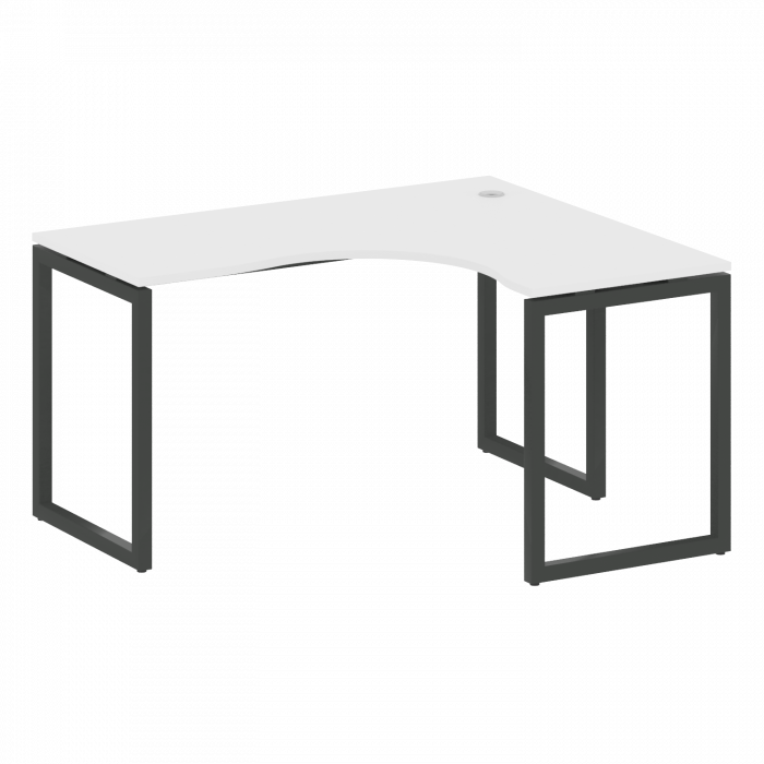 Metal System Quattro Стол криволинейный правый на О-образном м/к 40БО.СА-3 (R) Белый/Металл Антрацит