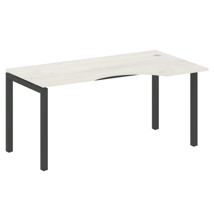 Metal System Quattro Стол криволинейный правый на П-образном м/к 50БП.СА-1 (R) Дуб Наварра/Металл Ан