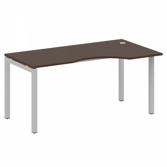 Метал Систем Куатро Стол криволинейный правый на П-образном м/к 50БП.СА-1 (R) Венге Цаво/Металл Серы