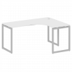 Metal System Quattro Стол криволинейный правый на О-образном м/к 40БО.СА-4 (R) Белый/Металл Серый 16