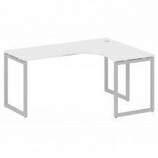 Metal System Quattro Стол криволинейный правый на О-образном м/к 40БО.СА-4 (R) Белый/Металл Серый 16