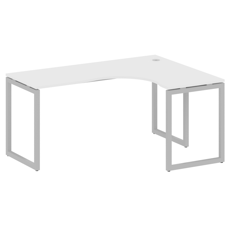 Metal System Quattro Стол криволинейный правый на О-образном м/к 40БО.СА-4 (R) Белый/Металл Серый 16