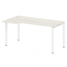 Metal System Стол криволинейный левый на П-образном м/к БП.СА-1 (L) Дуб Наварра/Металл Белый 1600*90