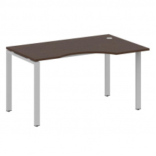 Metal System Стол криволинейный правый на П-образном м/к БП.СА-2 (R) Венге Цаво/Металл Серый 1400*90