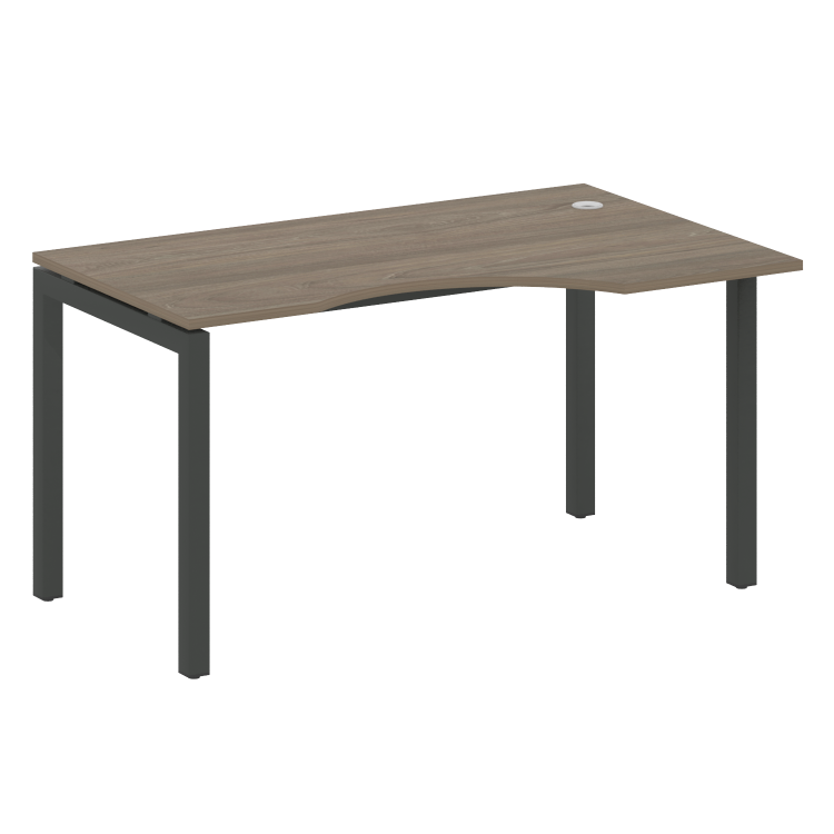 Metal System Quattro Стол криволинейный правый на П-образном м/к 50БП.СА-2 (R) Вяз Благородный/Метал