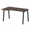 Metal System Стол криволинейный левый на А-образном м/к БА.СА-2 (L) Венге Цаво/Металл Антрацит 1400*