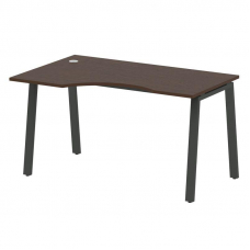 Metal System Стол криволинейный левый на А-образном м/к БА.СА-2 (L) Венге Цаво/Металл Антрацит 1400*