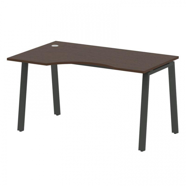 Metal System Стол криволинейный левый на А-образном м/к БА.СА-2 (L) Венге Цаво/Металл Антрацит 1400*