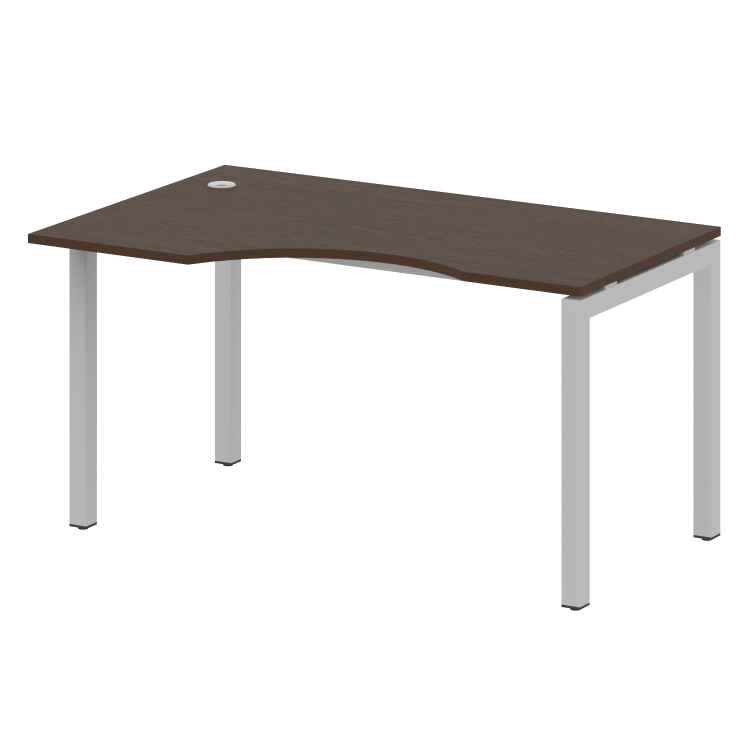 Metal System Quattro Стол криволинейный левый на П-образном м/к 50БП.СА-2 (L) Венге Цаво/Металл Серы