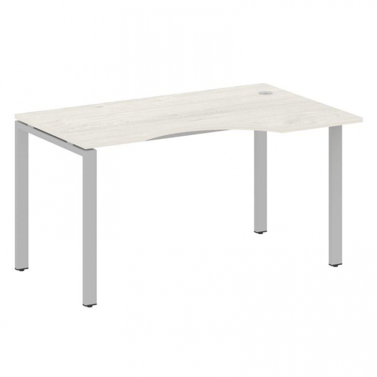 Metal System Стол криволинейный правый на П-образном м/к БП.СА-2 (R) Дуб Наварра/Металл Серый 1400*9