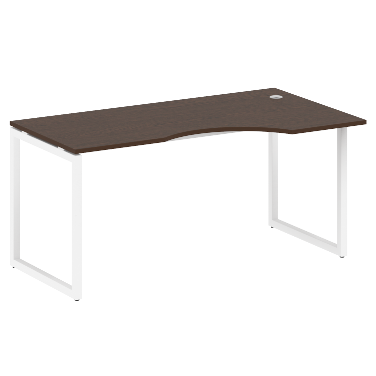 Metal System Quattro Стол криволинейный правый на О-образном м/к 40БО.СА-1 (R) Венге Цаво/Металл Бел