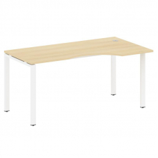 Metal System Стол криволинейный правый на П-образном м/к БП.СА-1 (R) Акация Лорка/Металл Белый 1600*