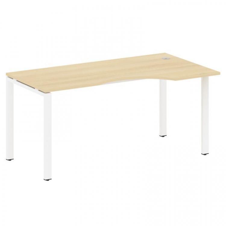 Metal System Стол криволинейный правый на П-образном м/к БП.СА-1 (R) Акация Лорка/Металл Белый 1600*