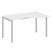 Metal System Quattro Стол криволинейный правый на П-образном м/к 40БП.СА-2 (R) Белый/Металл Серый 14