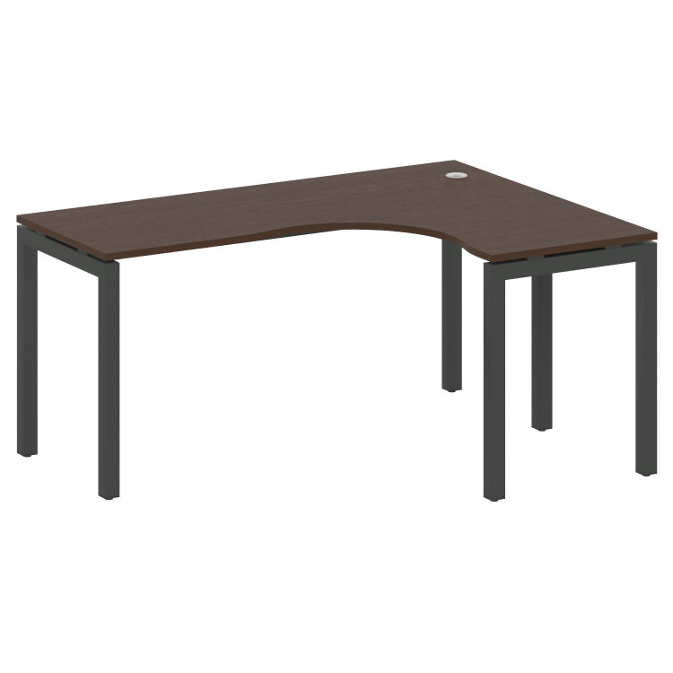 Metal System Quattro Стол криволинейный правый на П-образном м/к 50БП.СА-4 (R) Венге Цаво/Металл Ант