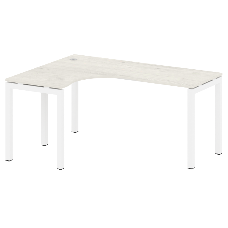 Metal System Quattro Стол криволинейный левый на П-образном м/к 50БП.СА-4 (L) Дуб Наварра/Металл Бел