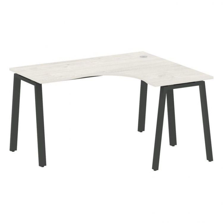 Metal System Стол криволинейный правый на А-образном м/к БА.СА-3 (R) Дуб Наварра/Металл Антрацит 140