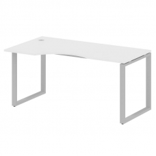 Metal System Стол криволинейный левый на О-образном м/к БО.СА-1 (L) Белый/Металл Серый 1600*900*750