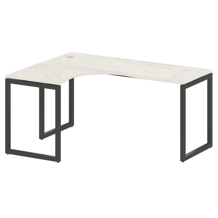 Metal System Quattro Стол криволинейный левый на О-образном м/к 40БО.СА-4 (L) Дуб Наварра/Металл Ант