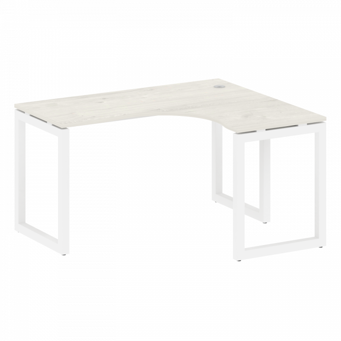 Metal System Quattro Стол криволинейный правый на О-образном м/к 50БО.СА-3 (R) Дуб Наварра/Металл Бе