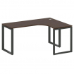 Metal System Стол криволинейный правый на О-образном м/к БО.СА-4 (R) Венге Цаво/Металл Антрацит 1600